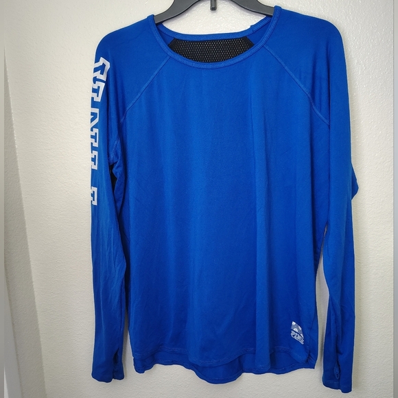 PINK Victoria's Secret Tops - PINK Victoria's Secret Activewear Blue Long Sleeve Shirt With Mesh Detail Sz M